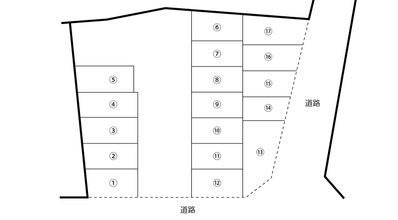 サンハイツ月極駐車場区割り図
